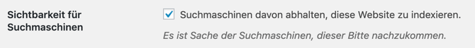 WordPress Sichtbarkeit für Suchmaschinen