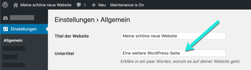 Eine weitere WordPress-Seite