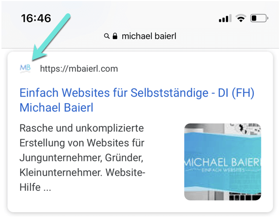 Favicon in mobiler Google-Suche