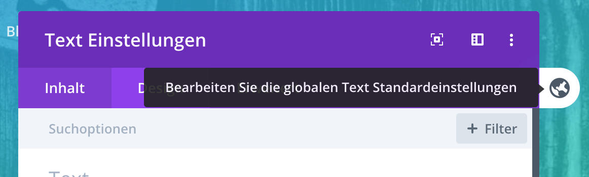 Divi Anfänger Fehler: Globale Einstellung verwenden