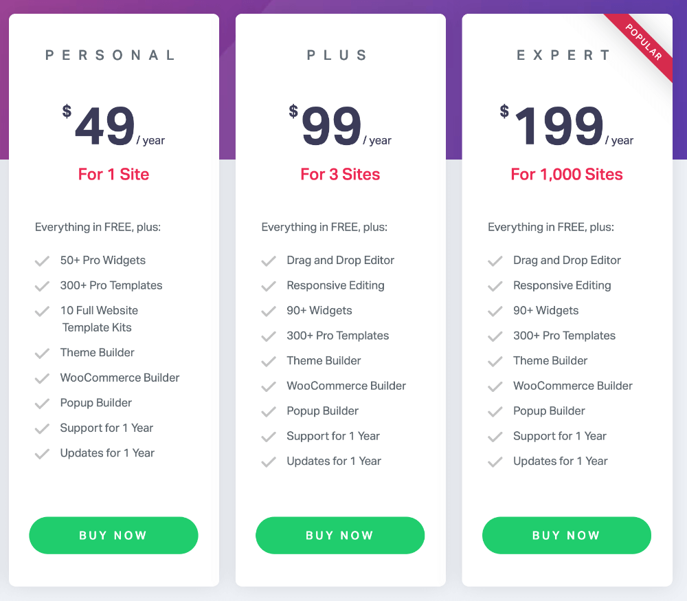 elementor-pro-preise-plaene Divi vs. Elementor Pro: Preise von Elementor