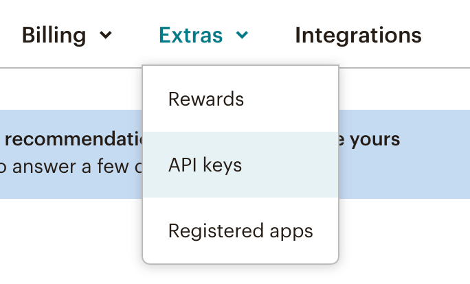 MailChimp & Divi: Extras - API keys