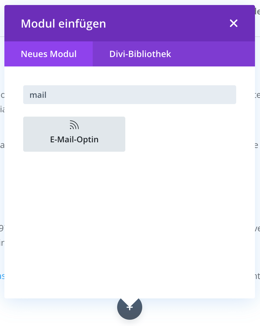 MailChimp & Divi: Neues E-Mail-Optin-Modul hinzufügen