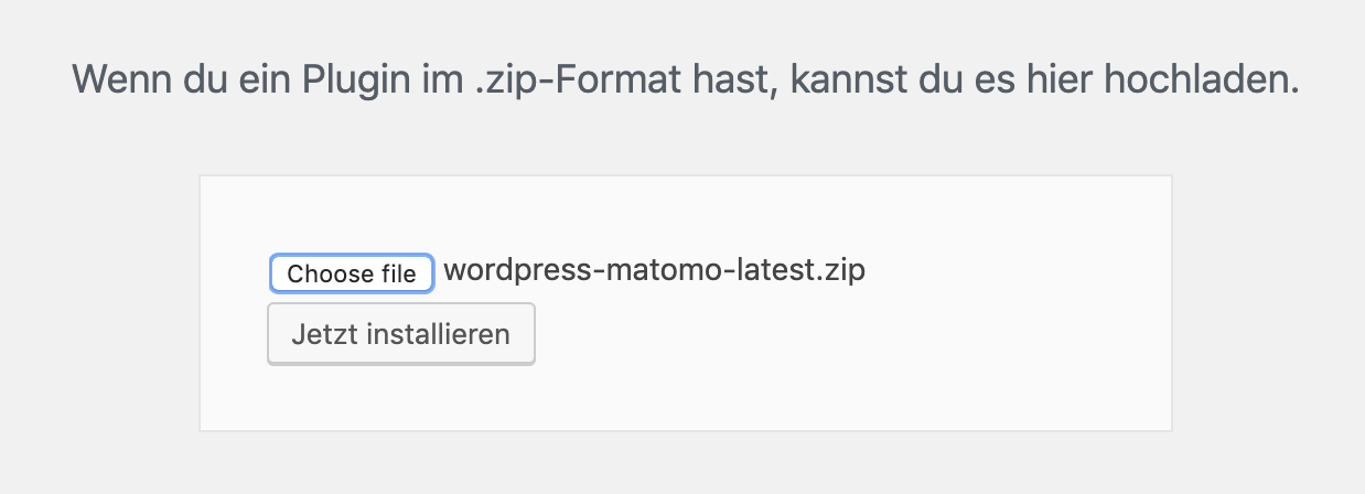 Matomo WordPress Plugin: installieren