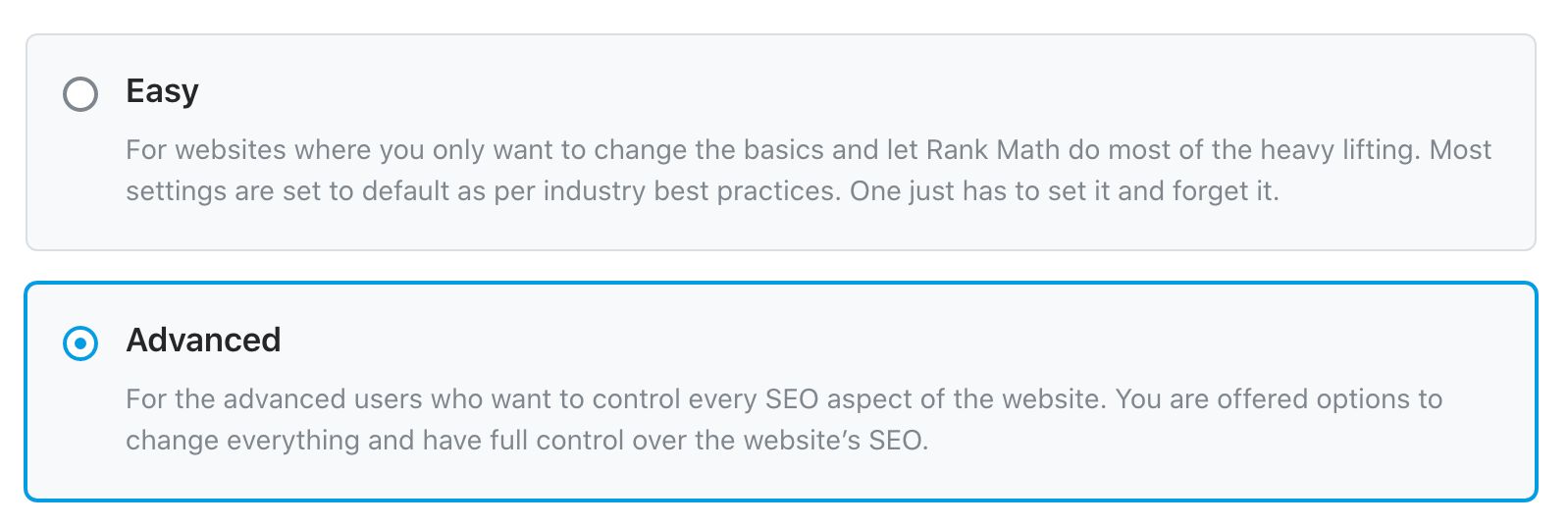Rank Math SEO Plugin: Easy oder Advanced?