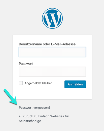 WordPress Passwort vergessen-Funktion