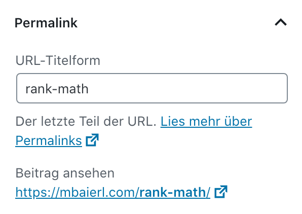Rank Math SEO Plugin: WordPress Permalink (Slug)