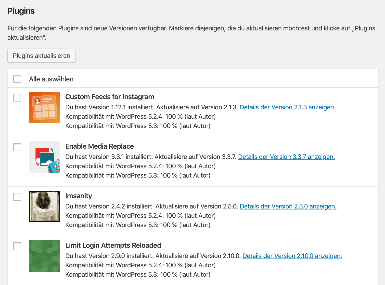 WordPress Updates: Plugins aktualisieren