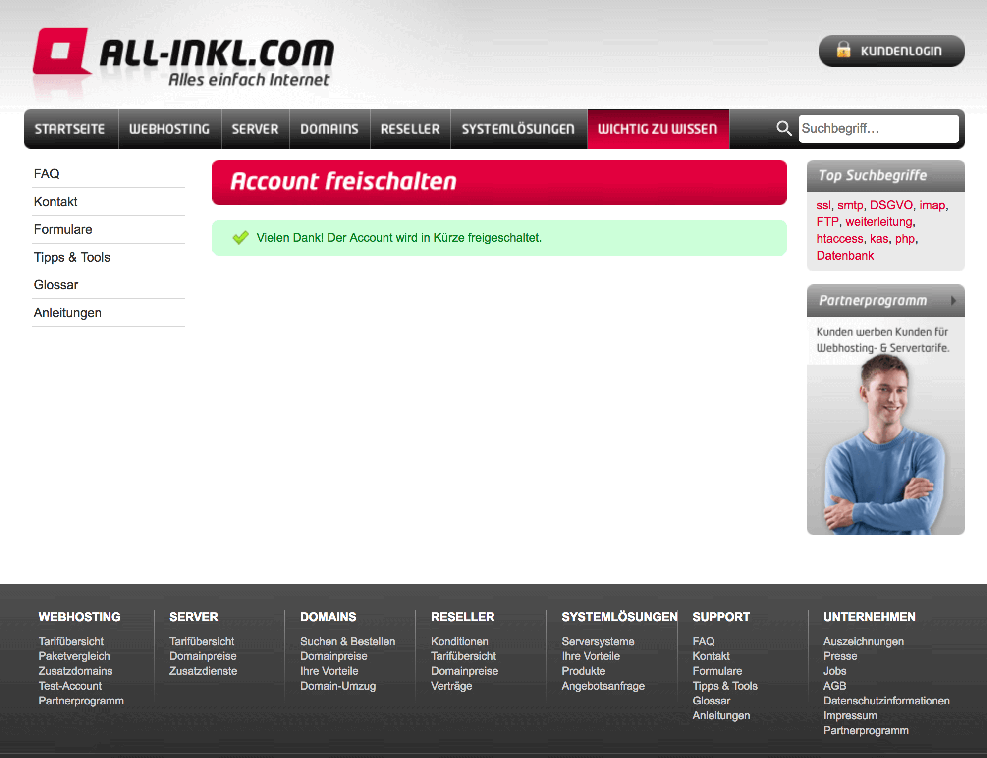 All-Inkl Bestellung - Abschluss der Bestellung deiner Domain