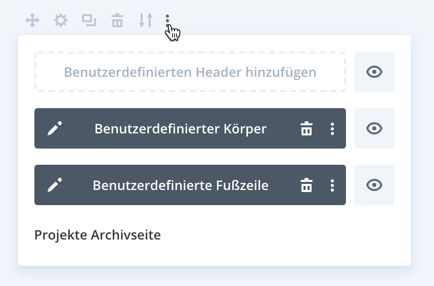 Divi: Vorlage deaktivieren, Schritt 1