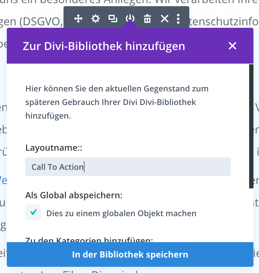 Divi Anfänger Fehler: Divi Bibliothek verwenden