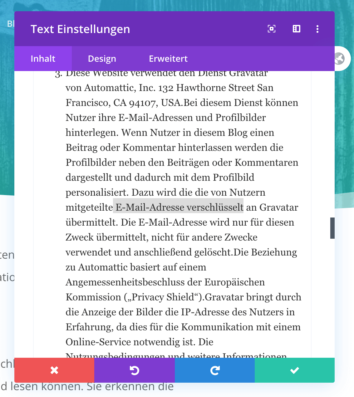 Divi Anfänger Fehler: zu viel Text