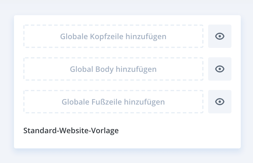 Divi Theme Builder - eine leere Vorlage.