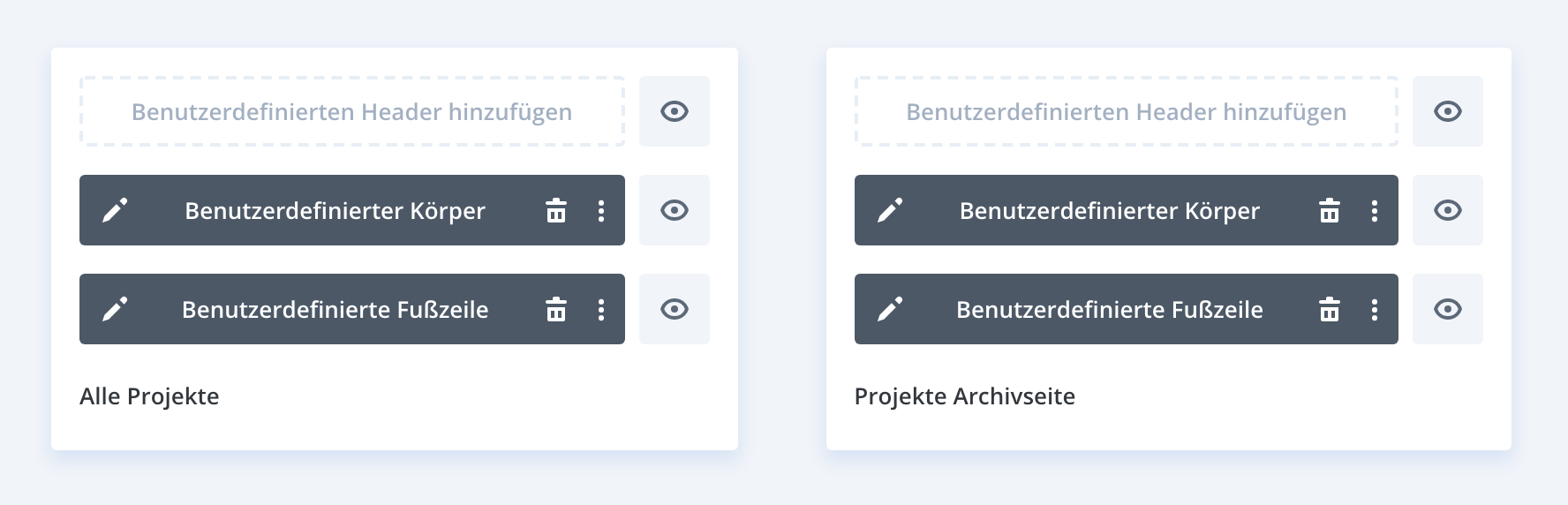 Divi Theme Builder - für Projekte und Projekt-Archive