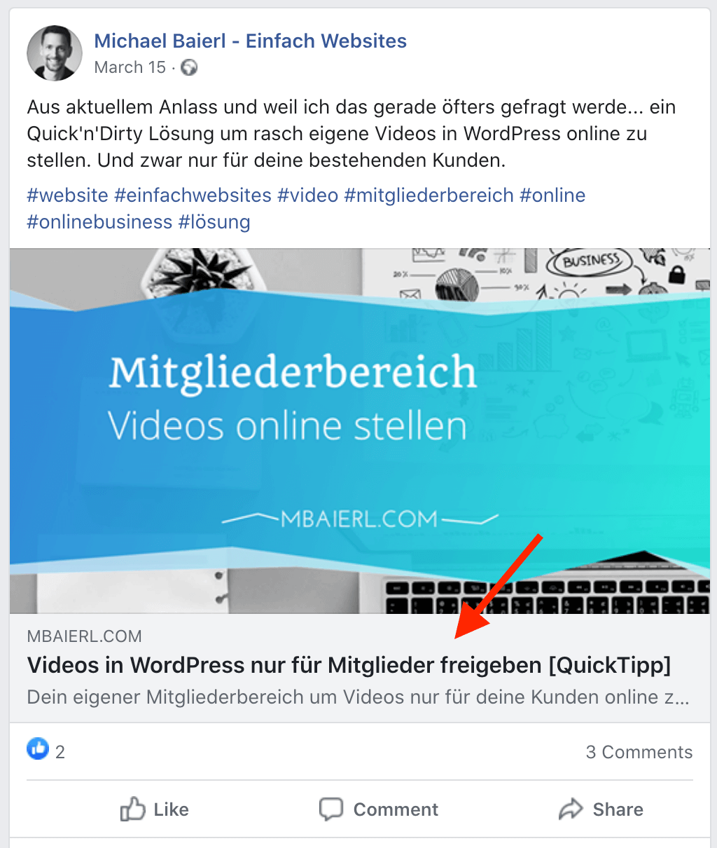 Rank Math SEO Plugin: Vorschau in Facebook