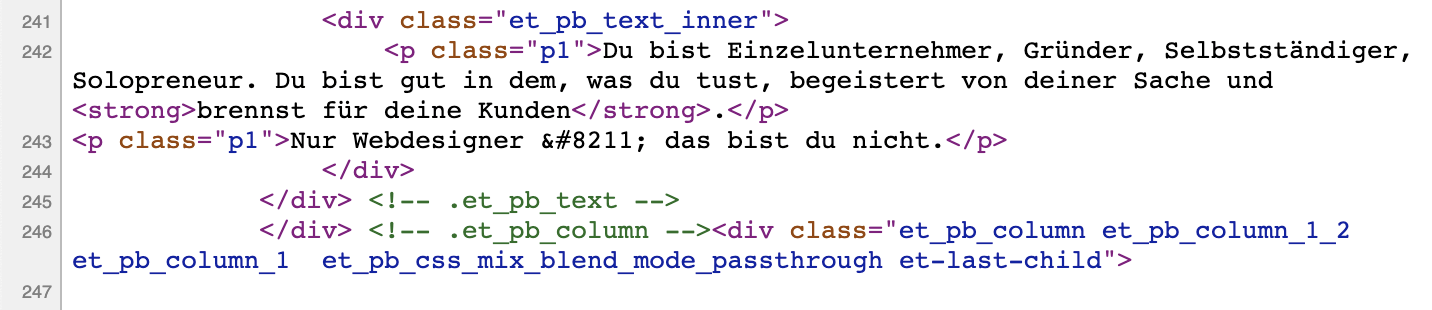 HTML Code einer Website