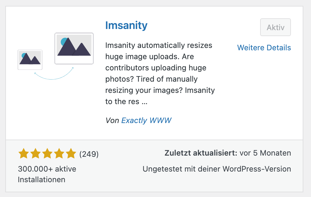 Imsanity WordPress-Plugin: Bilder automatisch optimieren.