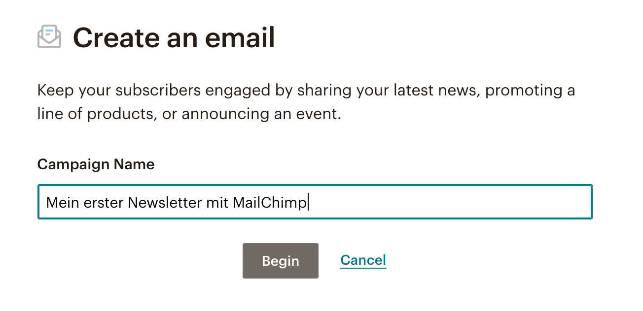 MailChimp Newsletter: Create an email