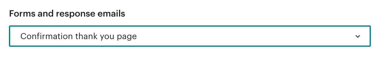 MailChimp Setup: Confirmation thank you page