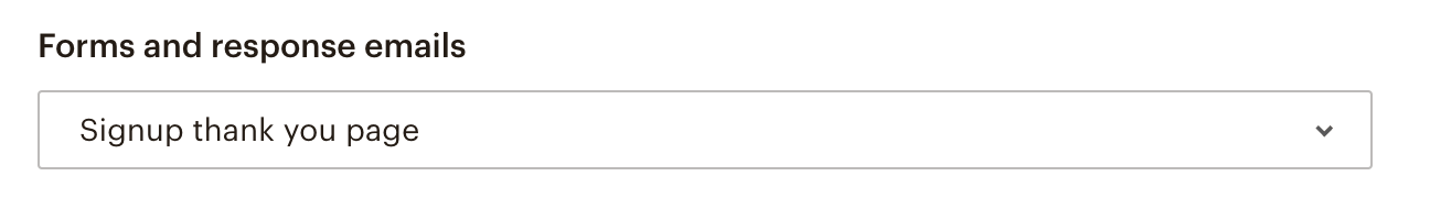 MailChimp Setup: Signup thank you page