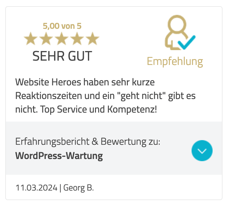 ProvenExpert Bewertung WordPress-Wartung