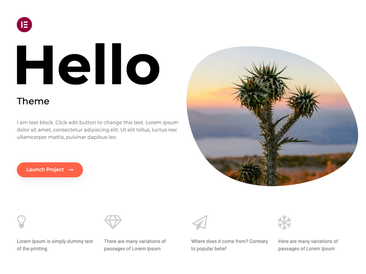 The Hello Theme from Elementor