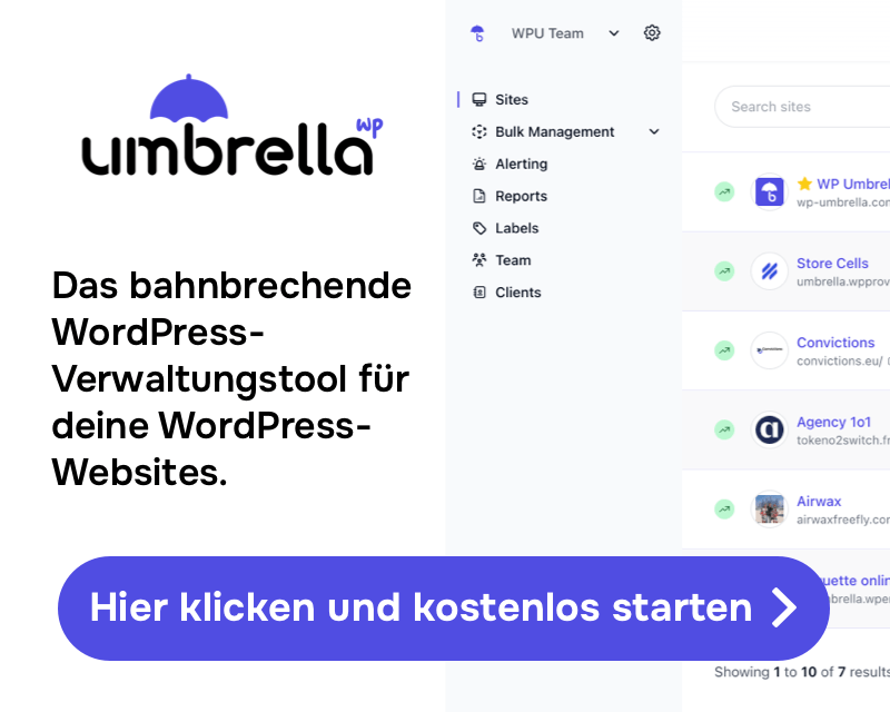 WP Umbrella - das Verwaltungstool für deine WordPress-Websites