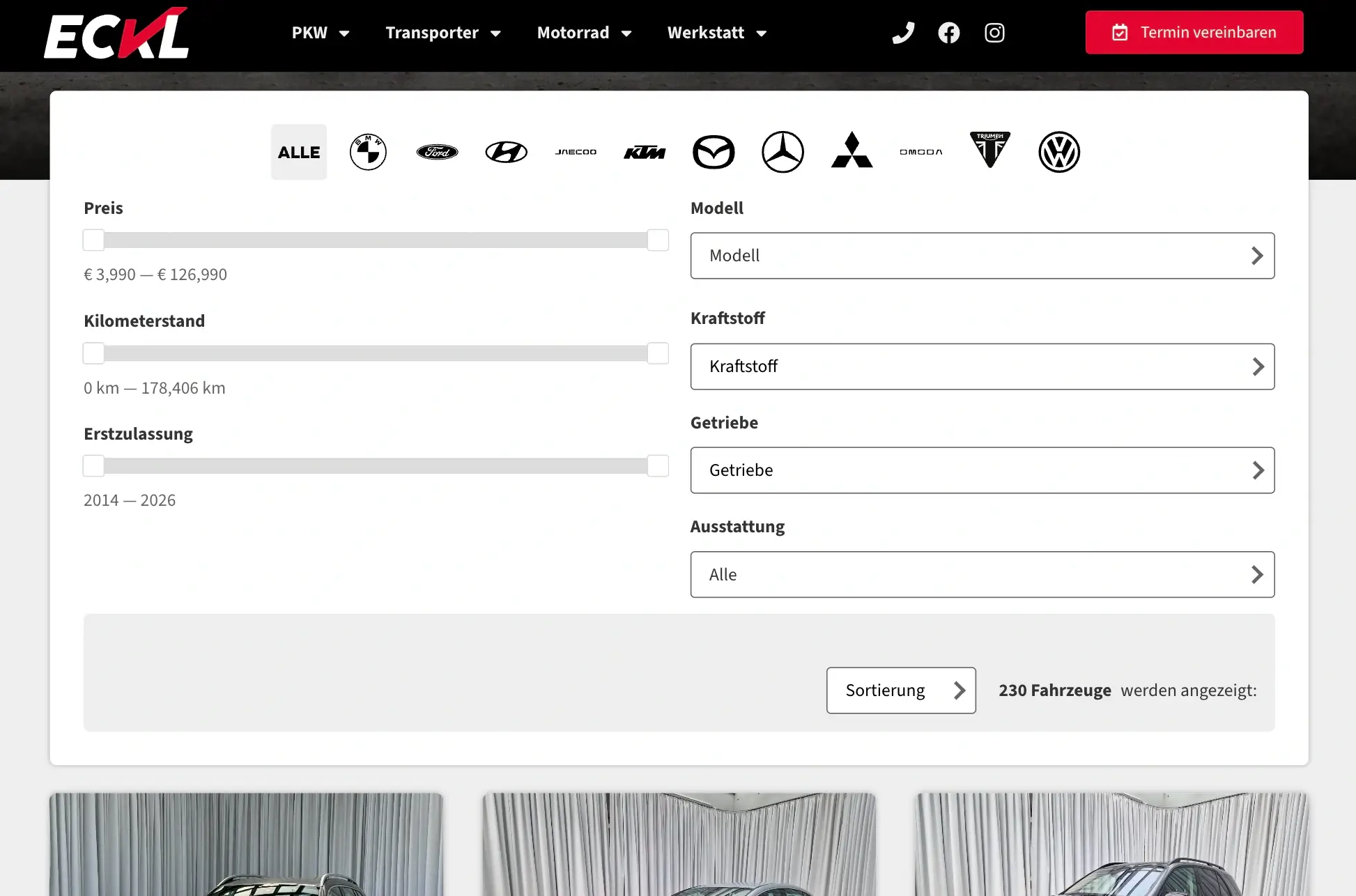 Angepasste Filter mit FacetWP.