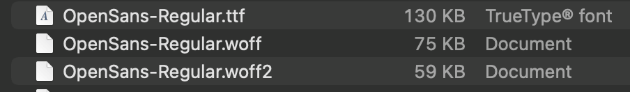woff2 ist nur halb so groß wie TrueType