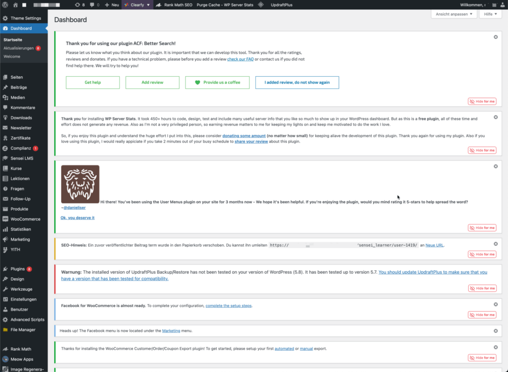 Der WordPress-Horror schlechthin im Admin-Dashboard