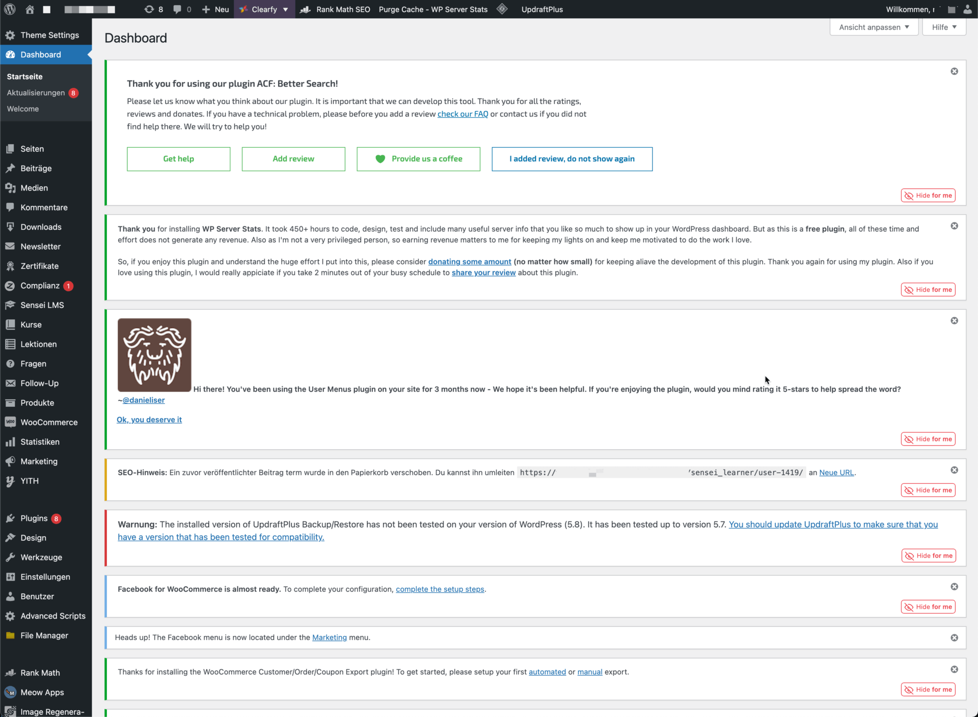 Der WordPress-Horror schlechthin im Admin-Dashboard