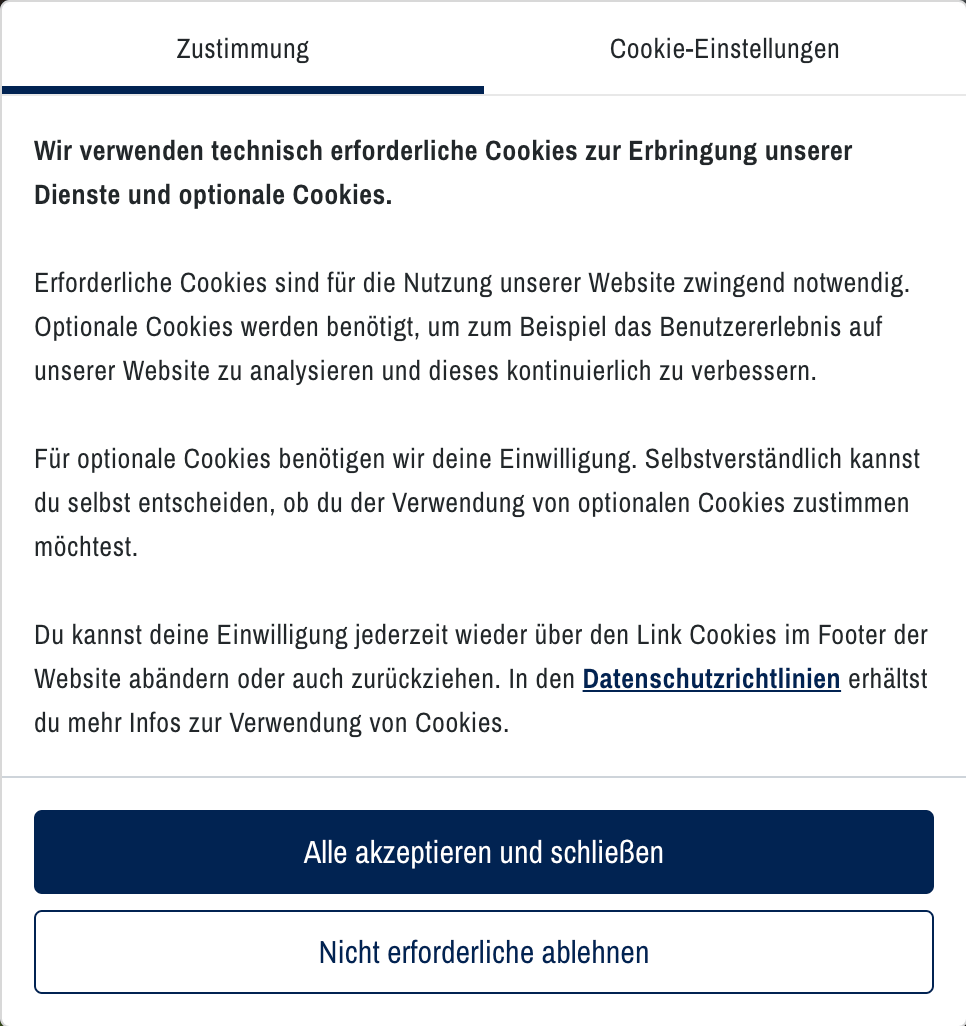 Eigenes Cookie Banner für WordPress und Elementor als WordPress-Plugin