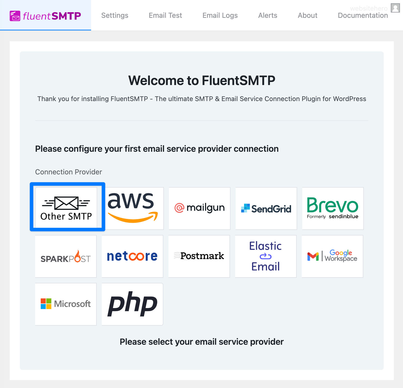 Configure FluentSMTP