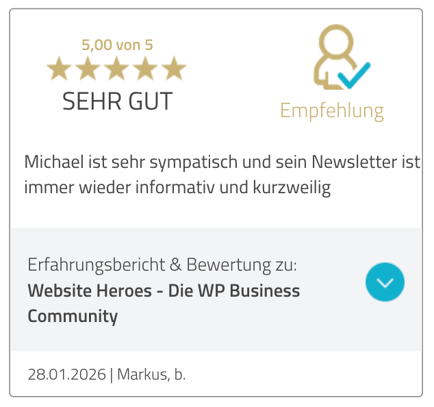 Newsletter-Bewertung: Michael ist sehr sympatisch und sein Newsletter ist immer wieder informativ und kurzweilig