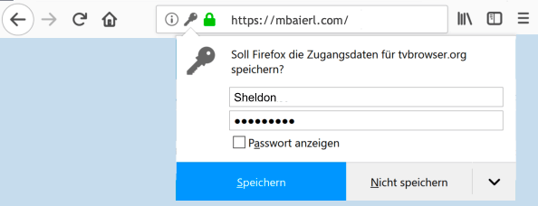Passwort im Browser speichern?