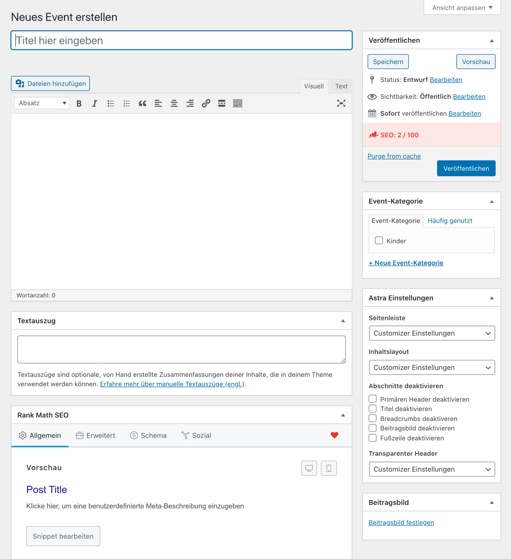 Rank Math SEO Plugin: Rank Math im Classic Editor