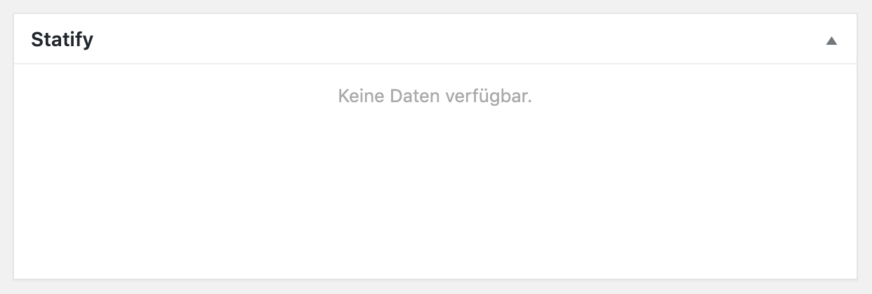 Statify WordPress statistics: Statify widget without data - No data available