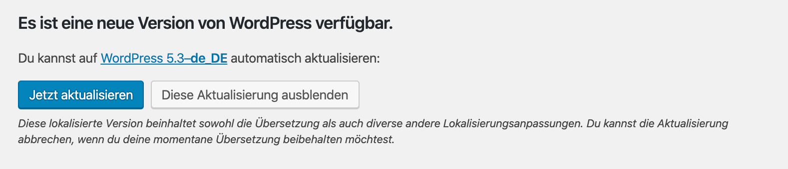 WordPress Updates: WordPress Core aktualisieren