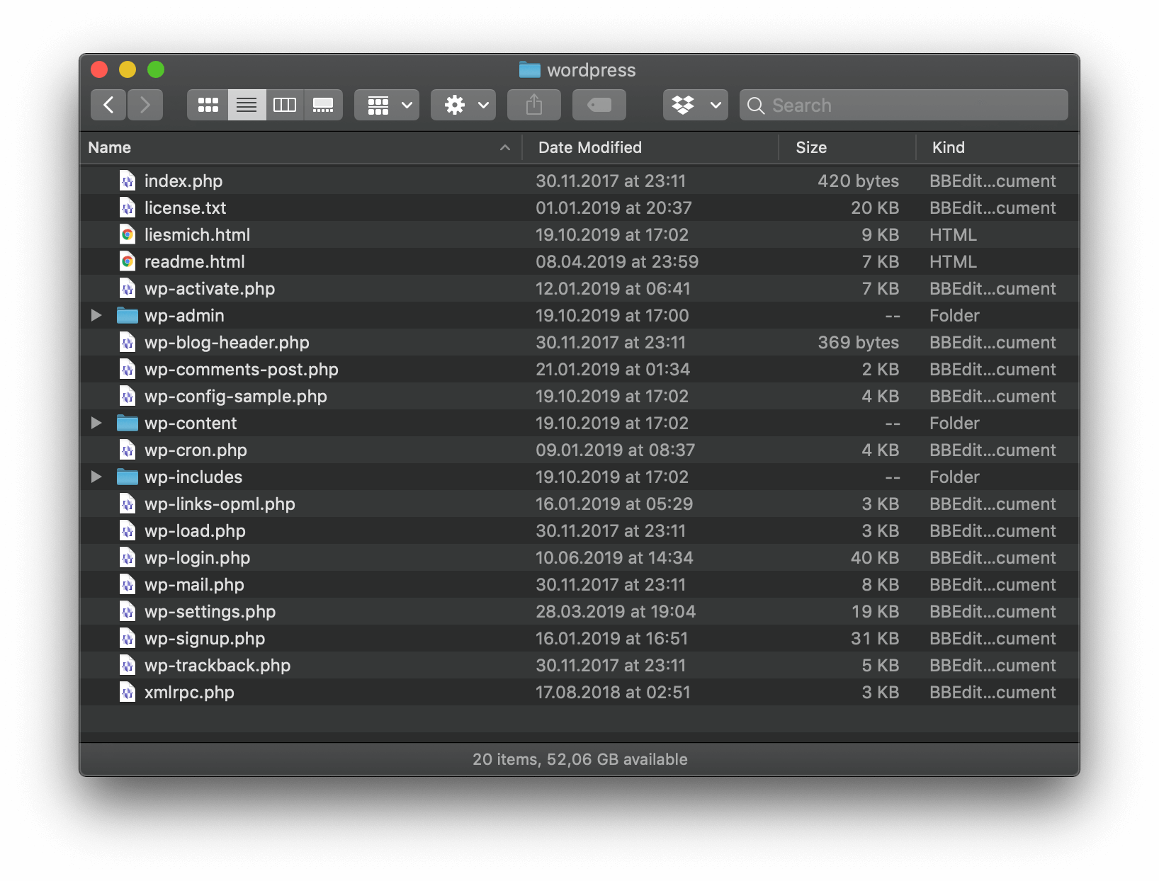 WordPress selbst installieren: die Dateien von WordPress