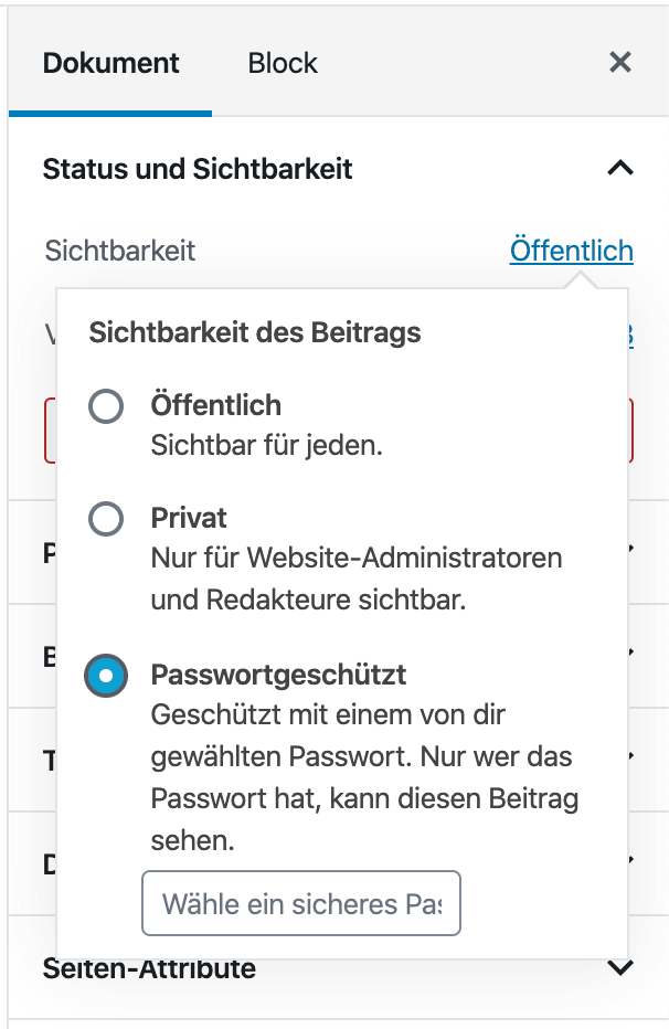 WordPress Mitgliederbereich: Passwortgeschützte Seite