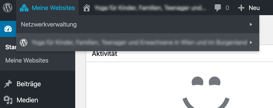 WordPress Multisite Netzwerk: Meine Websites