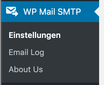WP Mail SMTP Einstellungen in der WordPress Sidebar
